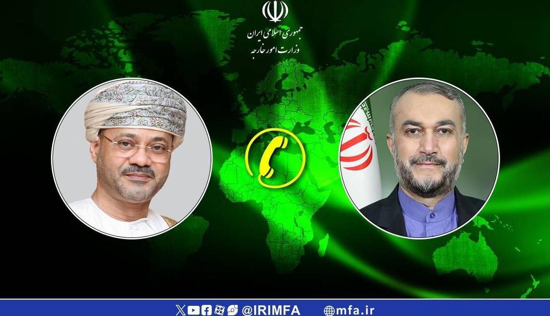 تاکید وزرای خارجه ایران و عمان بر آتش‌بس فوری در غزه